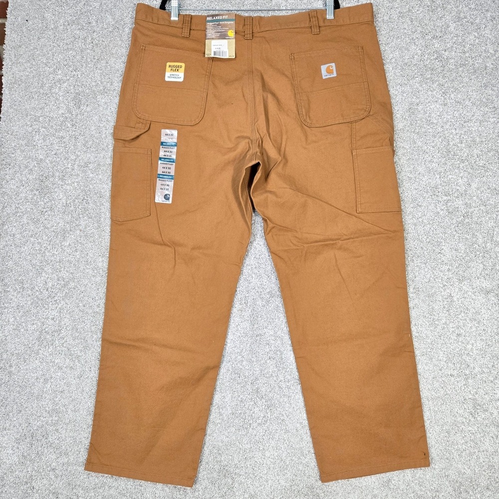 Carhartt Rugged Flex Duck canvas Dungaree carpenter Pants mens 44x30 Relaxed NEW